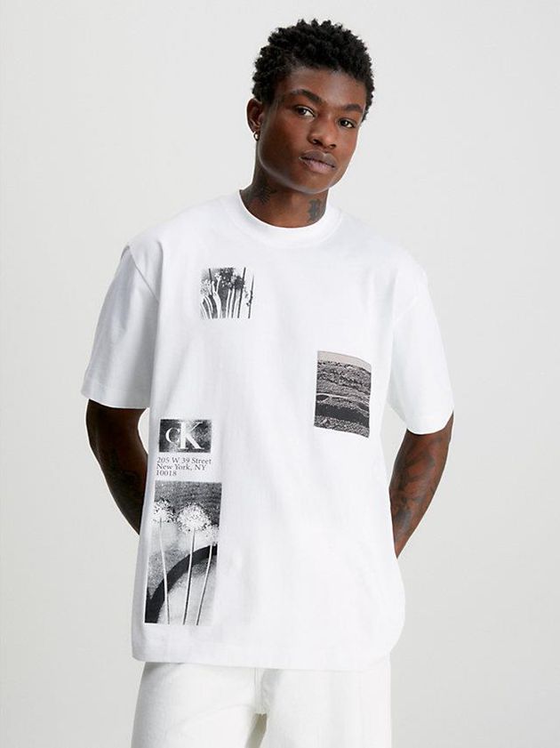 Calvin Klein USA Relaxed Photo Graphic Mens T-Shirt White 5632941-KT